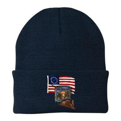 Vintage USA Flag Patriotic Drum Beanie
