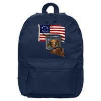 Vintage USA Flag Patriotic Drum 16 in Basic Backpack