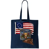 Vintage USA Flag Patriotic Drum Tote Bag