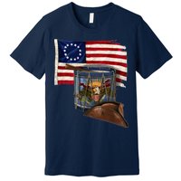 Vintage USA Flag Patriotic Drum Premium T-Shirt