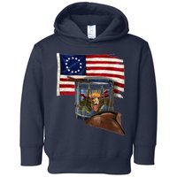 Vintage USA Flag Patriotic Drum Toddler Hoodie