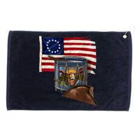 Vintage USA Flag Patriotic Drum Grommeted Golf Towel