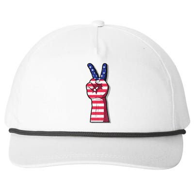 Vintage USA Peace Sign Snapback Five-Panel Rope Hat