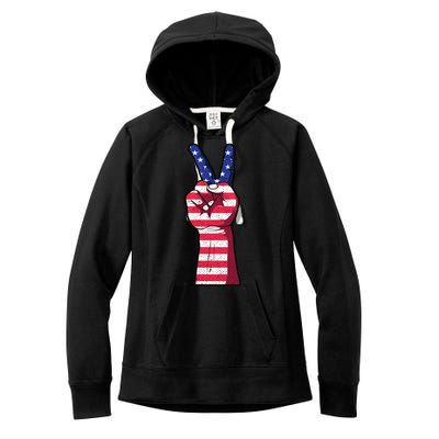 Vintage USA Peace Sign Women's Fleece Hoodie