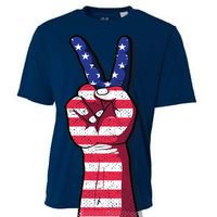 Vintage USA Peace Sign Cooling Performance Crew T-Shirt