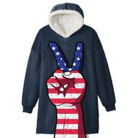 Vintage USA Peace Sign Hooded Wearable Blanket