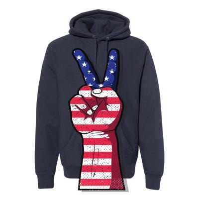 Vintage USA Peace Sign Premium Hoodie