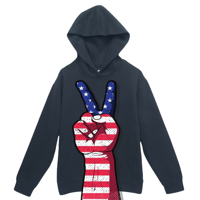 Vintage USA Peace Sign Urban Pullover Hoodie