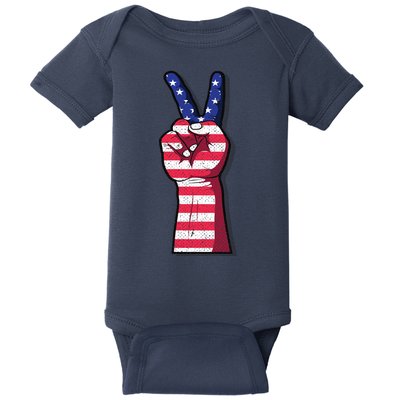 Vintage USA Peace Sign Baby Bodysuit