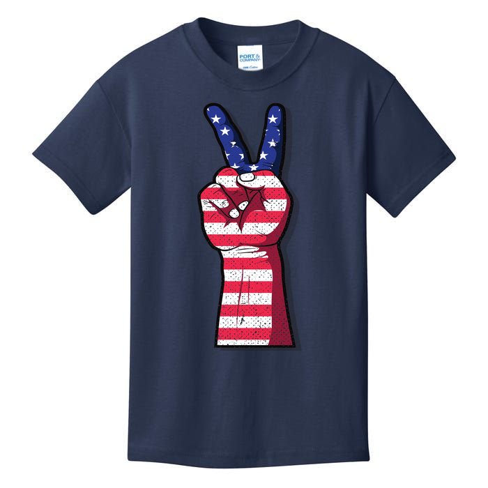 Vintage USA Peace Sign Kids T-Shirt