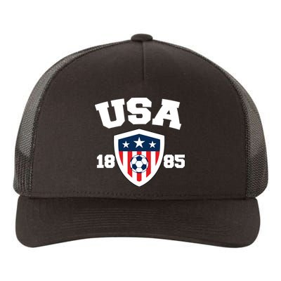 Vintage USA Soccer 1885 Yupoong Adult 5-Panel Trucker Hat