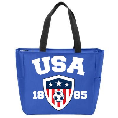 Vintage USA Soccer 1885 Zip Tote Bag
