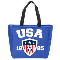 Vintage USA Soccer 1885 Zip Tote Bag