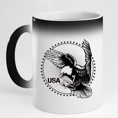 Vintage USA Star Eagle 11oz Black Color Changing Mug