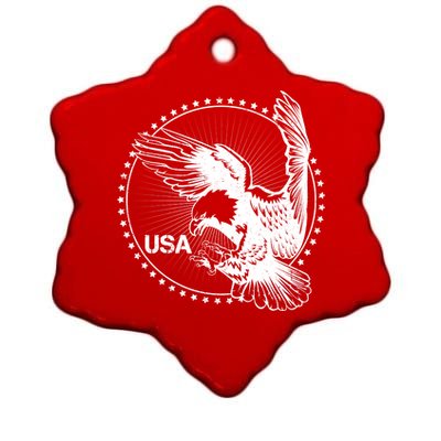 Vintage USA Star Eagle Ceramic Star Ornament