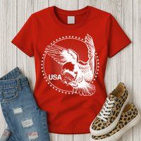 Vintage USA Star Eagle Womens T-Shirt