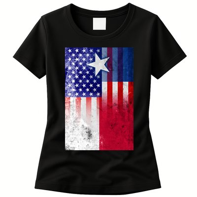 Vintage USA Texas American Flag Womens T-Shirt