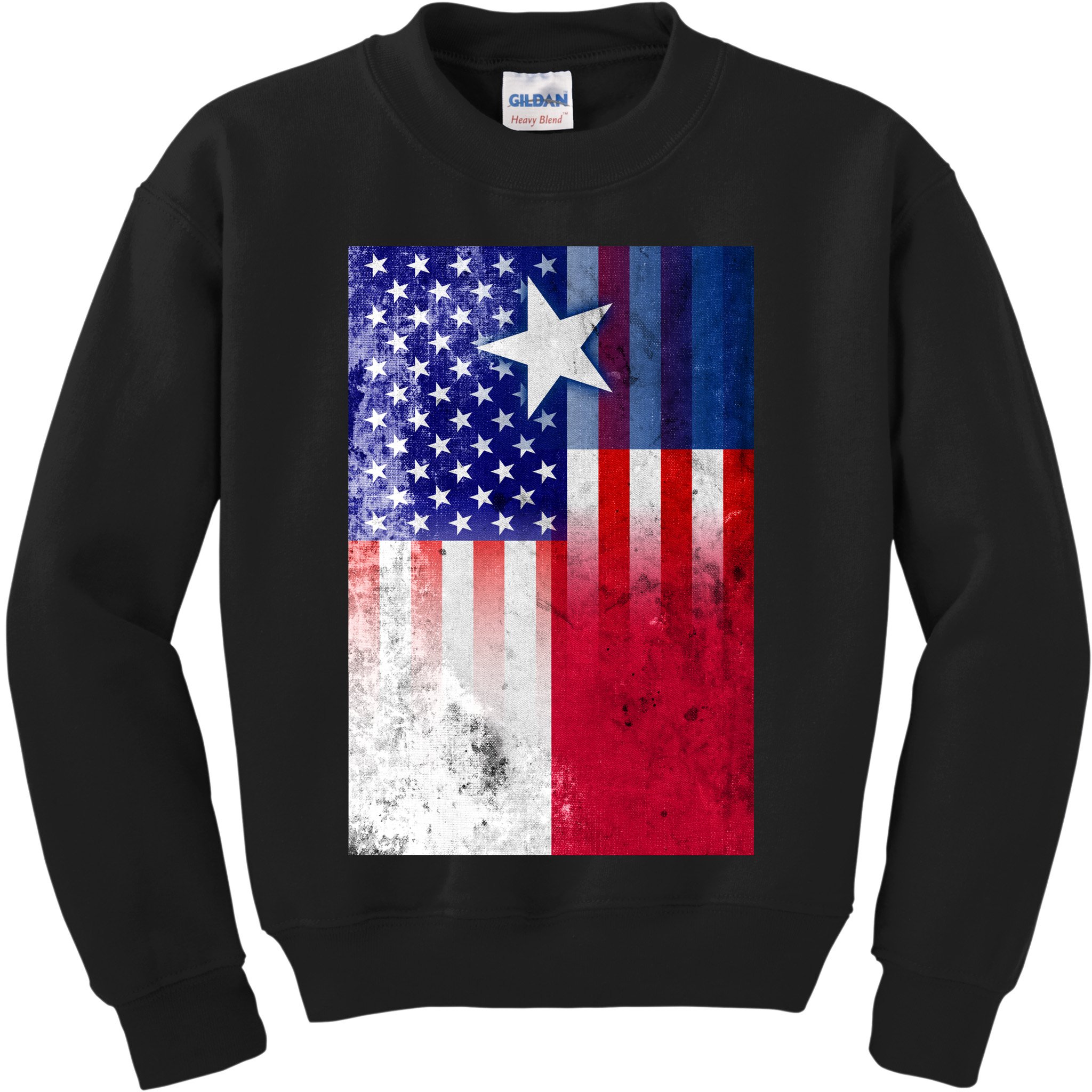 Vintage USA Texas American Flag Kids Sweatshirt