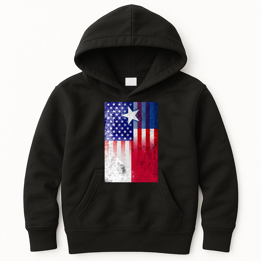 Vintage USA Texas American Flag Kids Hoodie