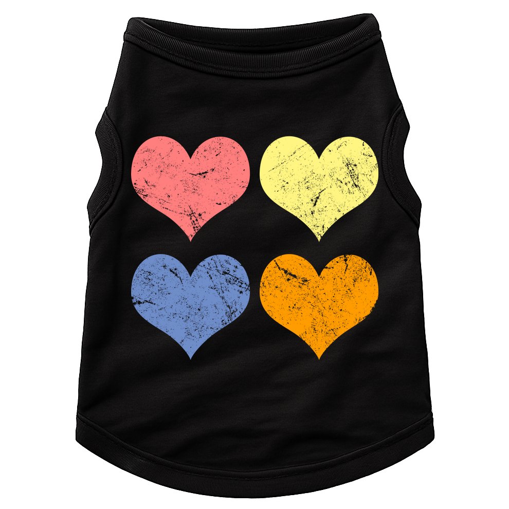 Vintage Valentine Day Hearts Doggie Tank