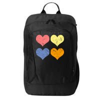 Vintage Valentine Day Hearts City Backpack