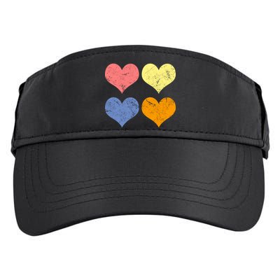 Vintage Valentine Day Hearts Adult Drive Performance Visor