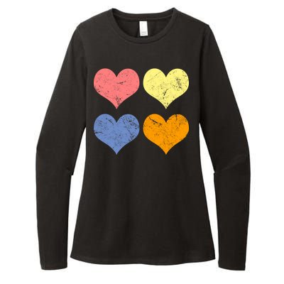 Vintage Valentine Day Hearts Womens CVC Long Sleeve Shirt