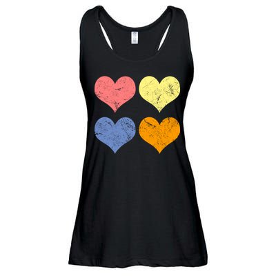 Vintage Valentine Day Hearts Ladies Essential Flowy Tank