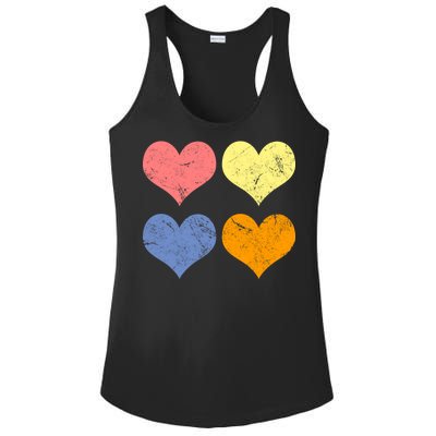 Vintage Valentine Day Hearts Ladies PosiCharge Competitor Racerback Tank