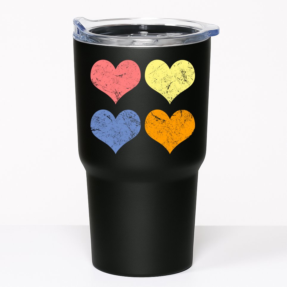 Vintage Valentine Day Hearts Tumbler