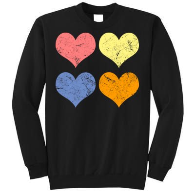 Vintage Valentine Day Hearts Tall Sweatshirt