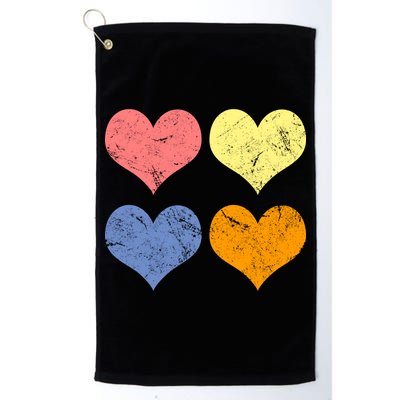 Vintage Valentine Day Hearts Golf Towel