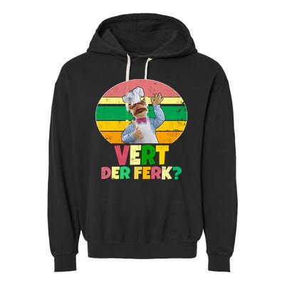 Vintage Vert Der Ferk Retro Swedish Chef Garment-Dyed Fleece Hoodie