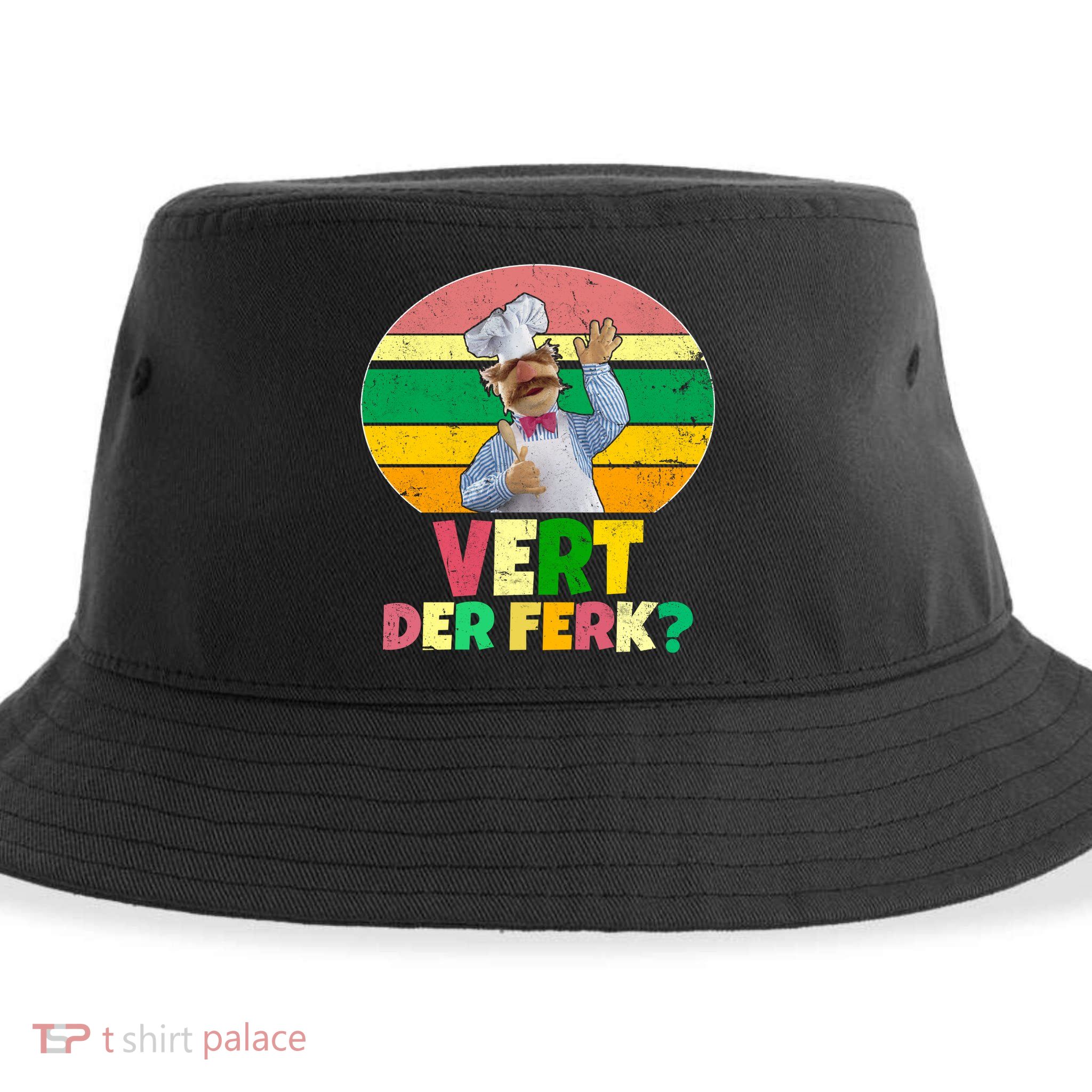 Vintage Vert Der Ferk Retro Swedish Chef Sustainable Bucket Hat