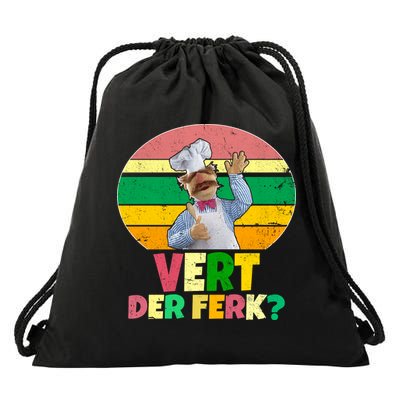 Vintage Vert Der Ferk Retro Swedish Chef Drawstring Bag