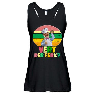 Vintage Vert Der Ferk Retro Swedish Chef Ladies Essential Flowy Tank