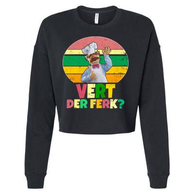 Vintage Vert Der Ferk Retro Swedish Chef Cropped Pullover Crew