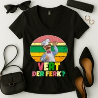Vintage Vert Der Ferk Retro Swedish Chef Women's V-Neck T-Shirt