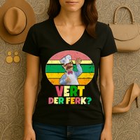 Vintage Vert Der Ferk Retro Swedish Chef Women's V-Neck T-Shirt