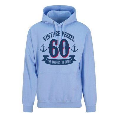 Vintage Vessel 60th Birthday The Anchor Still Holds Unisex Surf Hoodie