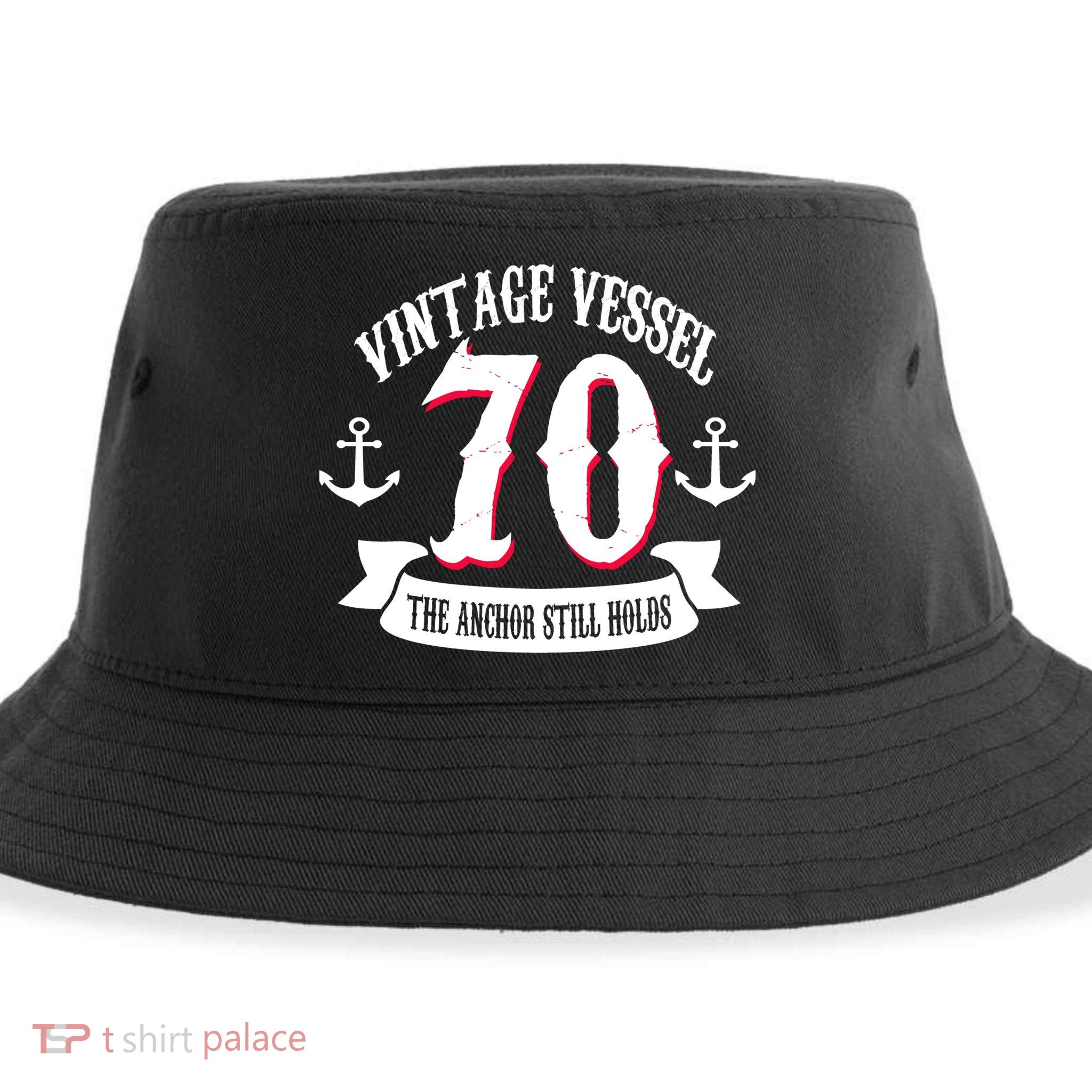 Vintage Vessel 70th Birthday The Anchor Still Holds Sustainable Bucket Hat