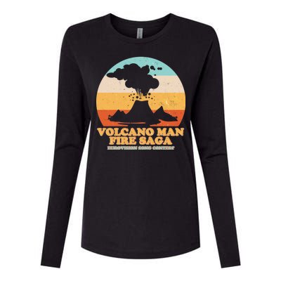 Vintage Volcano Man Fire Saga Eurovision Song Contest Womens Cotton Relaxed Long Sleeve T-Shirt