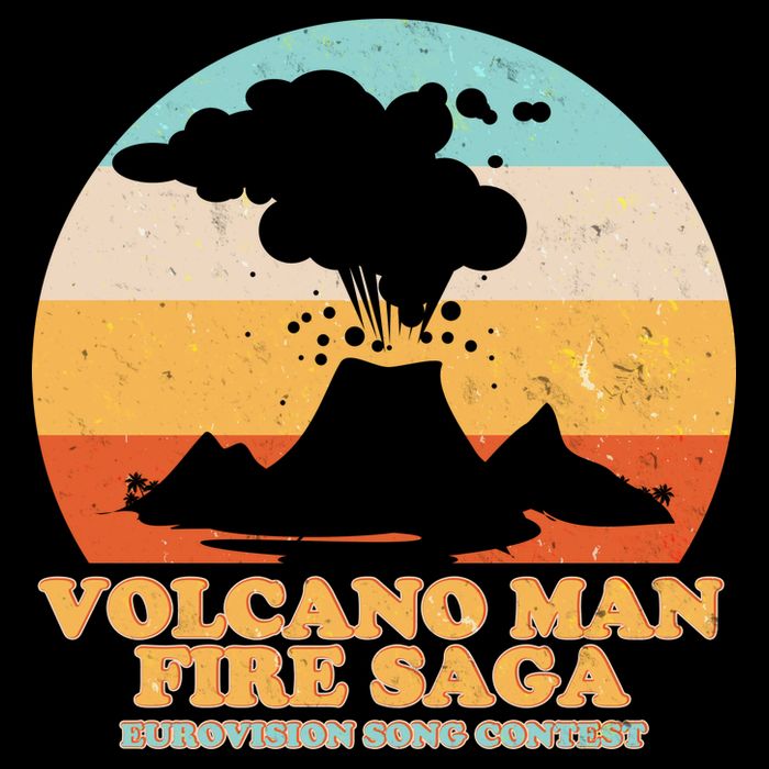 Vintage Volcano Man Fire Saga Eurovision Song Contest Long Sleeve Shirt