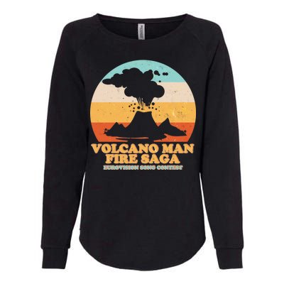 Vintage Volcano Man Fire Saga Eurovision Song Contest Womens California Wash Sweatshirt