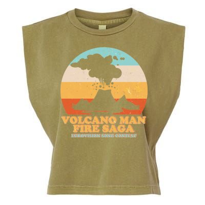 Vintage Volcano Man Fire Saga Eurovision Song Contest Garment-Dyed Women's Muscle Tee