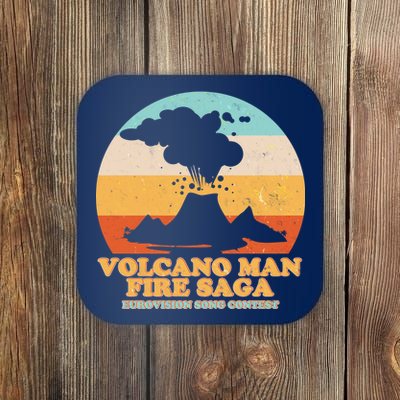 Vintage Volcano Man Fire Saga Eurovision Song Contest Coaster