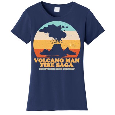 Vintage Volcano Man Fire Saga Eurovision Song Contest Women's T-Shirt