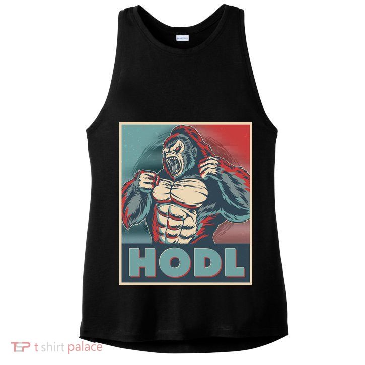 Vintage Vote HODL Crypto Currency Gorilla Ape Ladies PosiCharge Tri-Blend Wicking Tank