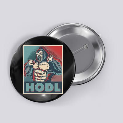 Vintage Vote HODL Crypto Currency Gorilla Ape Button