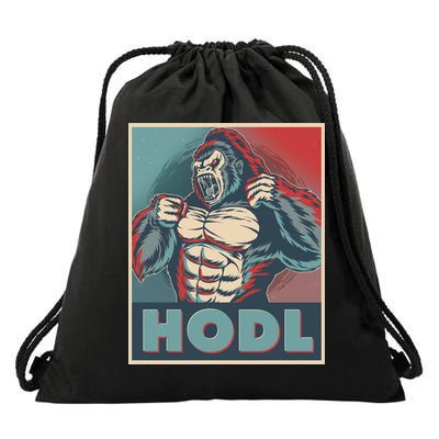 Vintage Vote HODL Crypto Currency Gorilla Ape Drawstring Bag